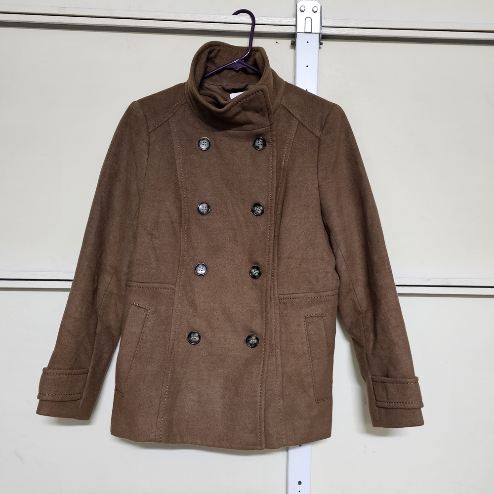 H&M Women's Double-Breasted Tan Pea Coat